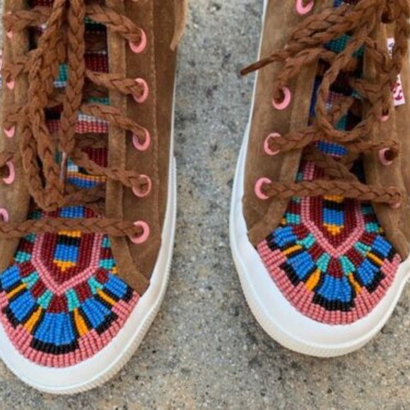 ALANUI x Superga Beaded Mid Top Sneaker - Size 38 (7.5) - Picture 3 of 8